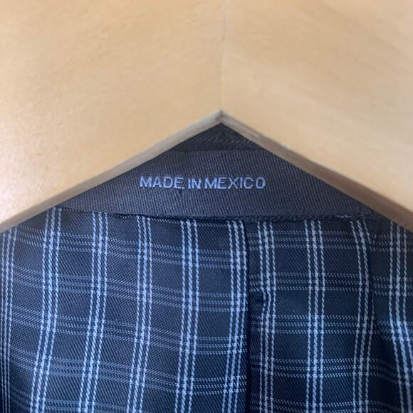 NEW JOE Joseph Abboud Size 38R Men's Windowpane Blazer Jacket Charcoal Gray - Picture 11 of 13